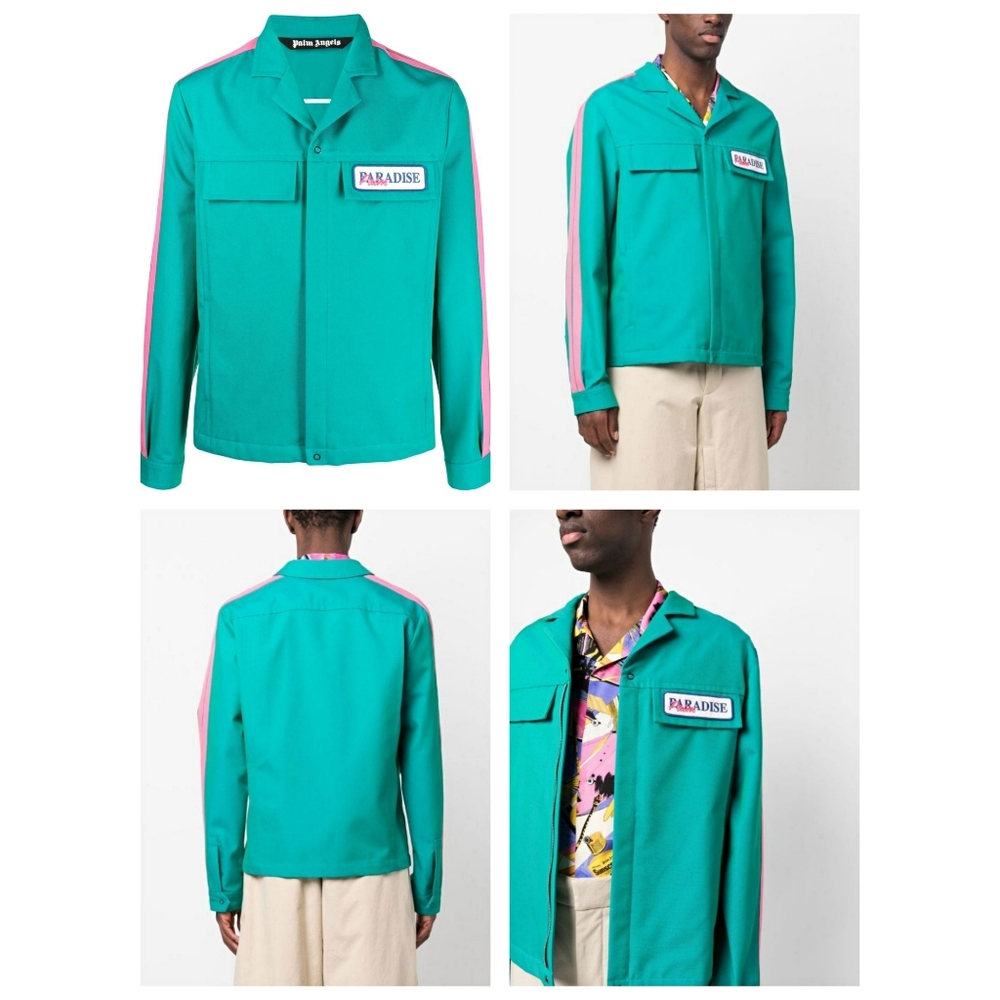 Palm Angels Paradise-embroidered shirt jacket